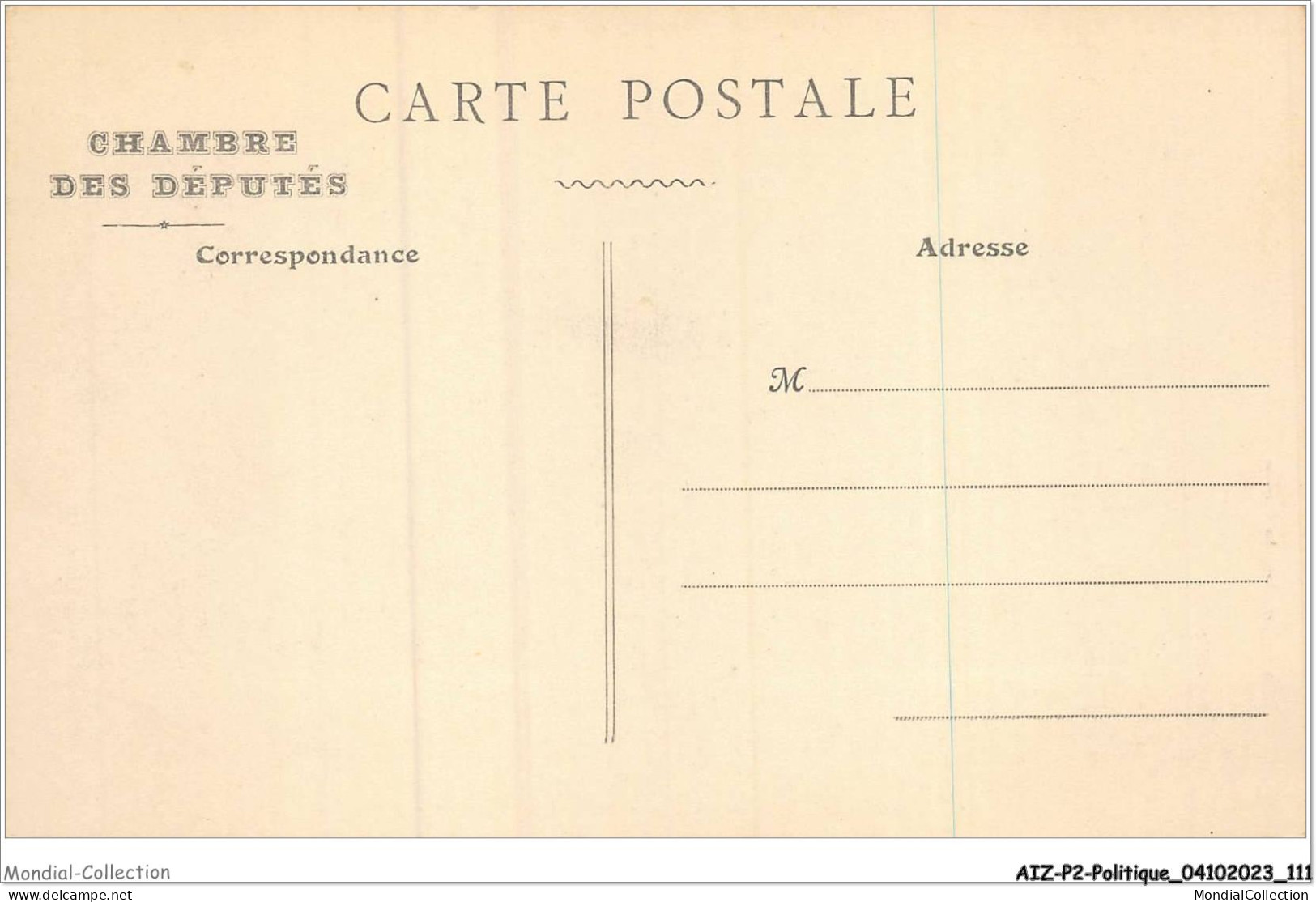 AIZP2-0161 - POLITIQUE - CHAMBRE DES DEPUTES - SALLE DES SEANCES - TRIBUNE - Unclassified