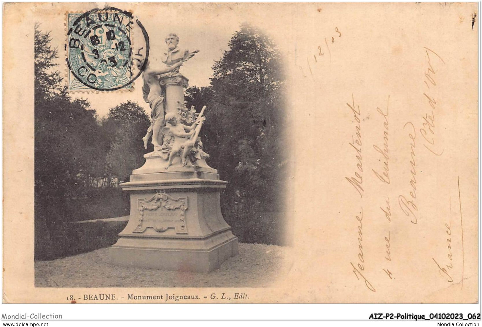 AIZP2-0137 - POLITIQUE - BEAUNE - MONUMENT JOIGNEAUX - Non Classés