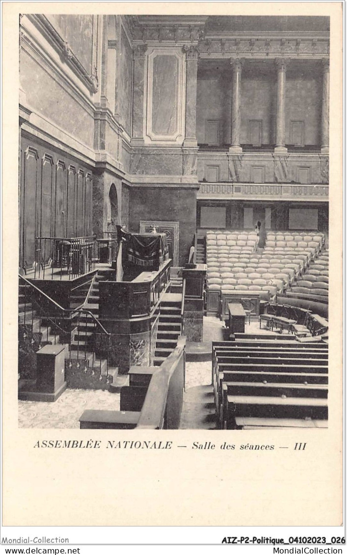 AIZP2-0119 - POLITIQUE - ASSEMBLEE NATIONALE - SALLE DES SEANCES - Non Classés