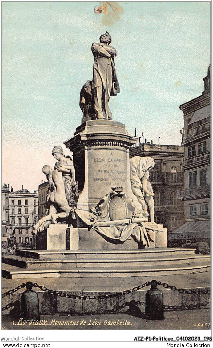 AIZP1-0100 - POLITIQUE - BORDEAUX - MONUMENT DE LEON GAMBETTA - Ohne Zuordnung