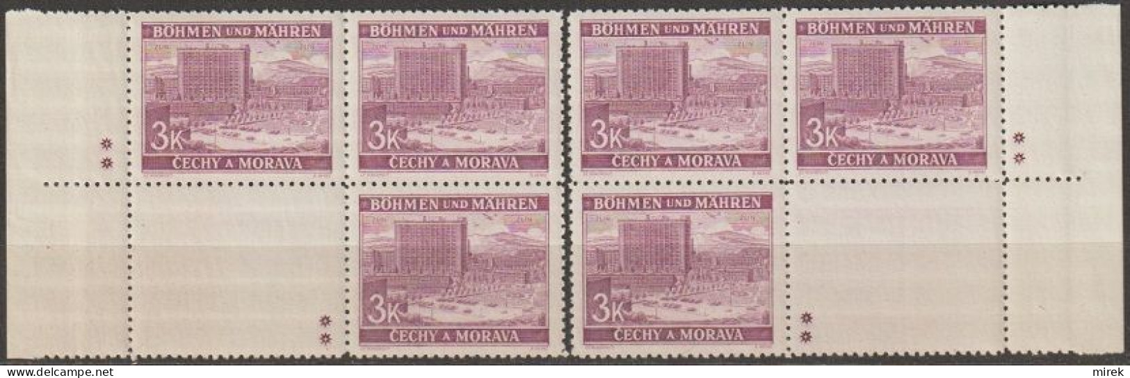 041/ Pof. 36, Border 4-blocks With Coupons, Plate Mark ++ - Neufs