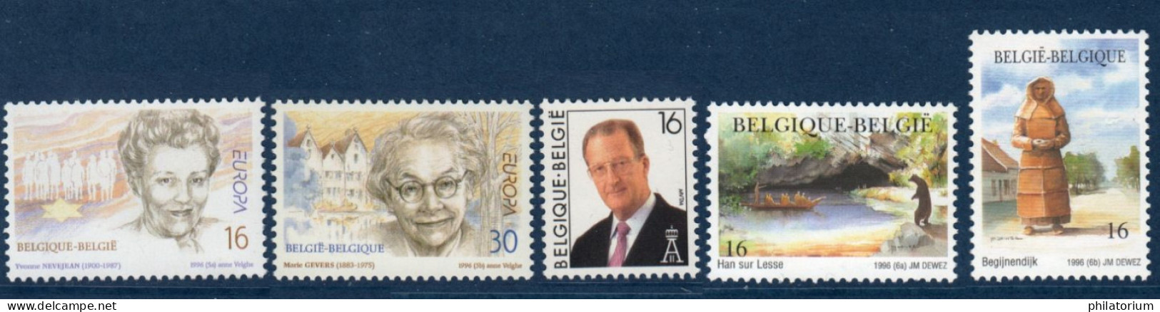 Belgique België, **, Yv 2637, 2638, 2639, 2640, 2641; Mi 2688, 2689, 2691, 2692, 2693, - Unused Stamps