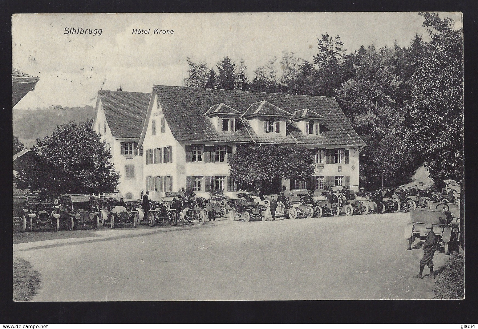 Sihlbrugg - Hotel Krone - Oldtimer - Automobile - 1917 - Autres & Non Classés