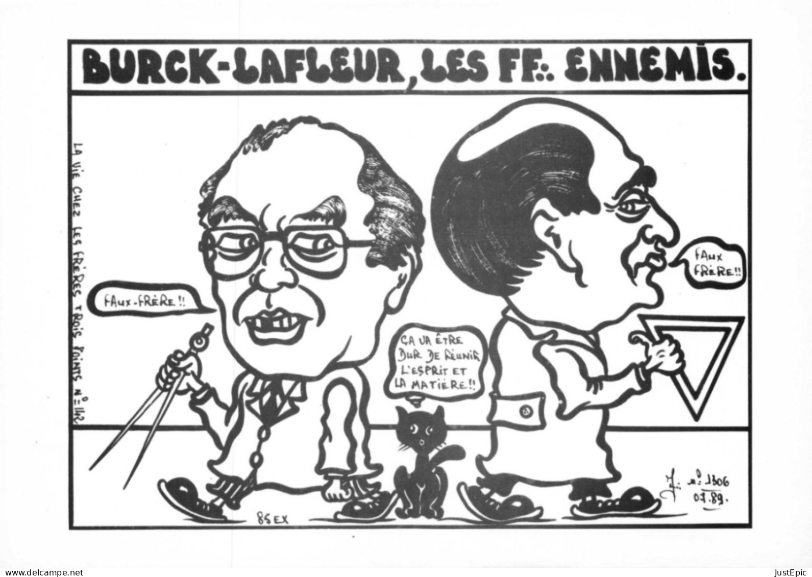 Nouvelle-Calédonie "BURCK-LAFLEUR, LES FF. ENNEMIS." - LARDIE Jihel Tirage 85 Ex. Caricature Franc-maçonnerie CPM - Nouvelle-Calédonie