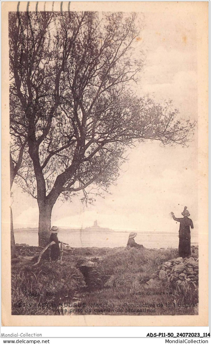 ADSP11-50-1040 - SAINT-VAAST-LA-HOUGUE - Perspective De La Hougue - Vue Prise Du Chemin De Mosalines - Saint Vaast La Hougue