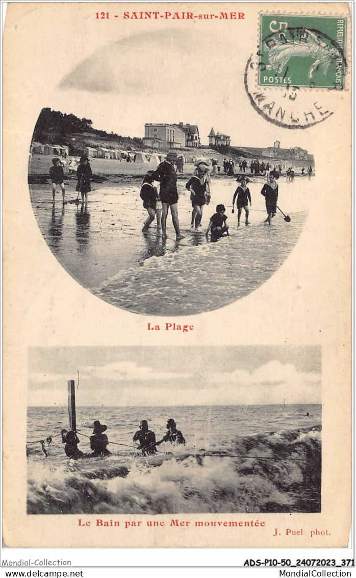 ADSP10-50-0963 - SAINT-PAIR-SUR-MER - La Plage - Le Bain Par Une Mer Mouvementée - Saint Pair Sur Mer