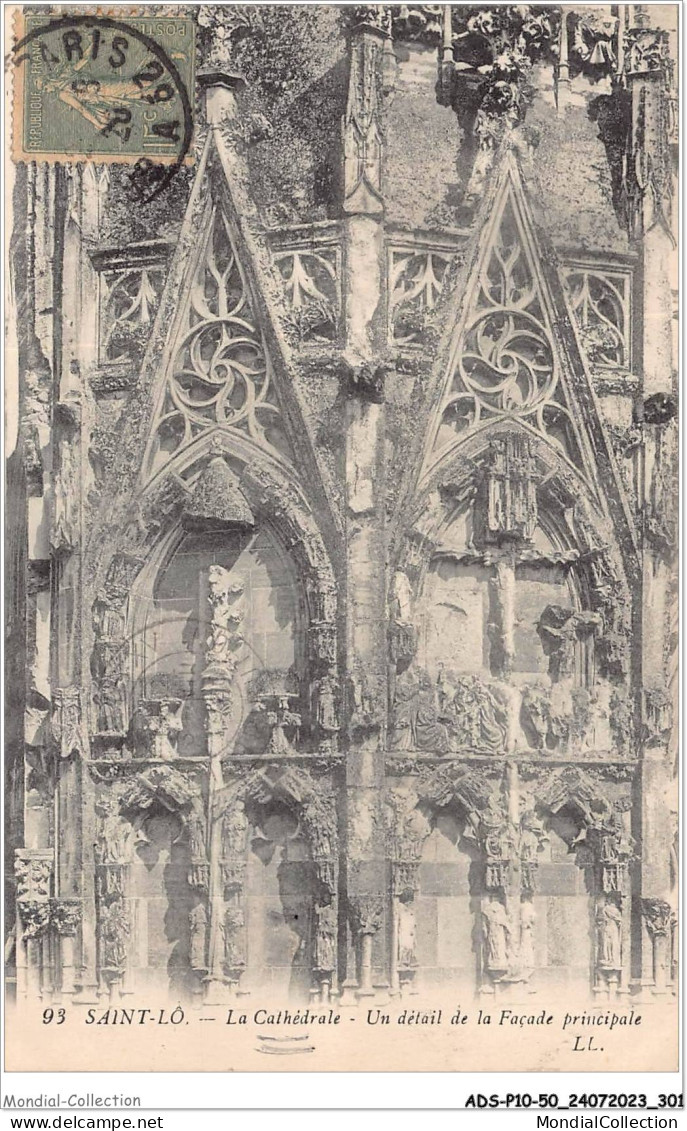 ADSP10-50-0928 - SAINT-LO - La Cathedrale - Un Detail De Facade Principale - Saint Lo