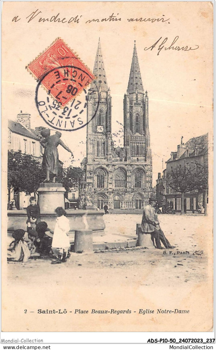 ADSP10-50-0896 - ST-LO - Place Beaux-regards - Eglise Notre-Dame - Saint Lo