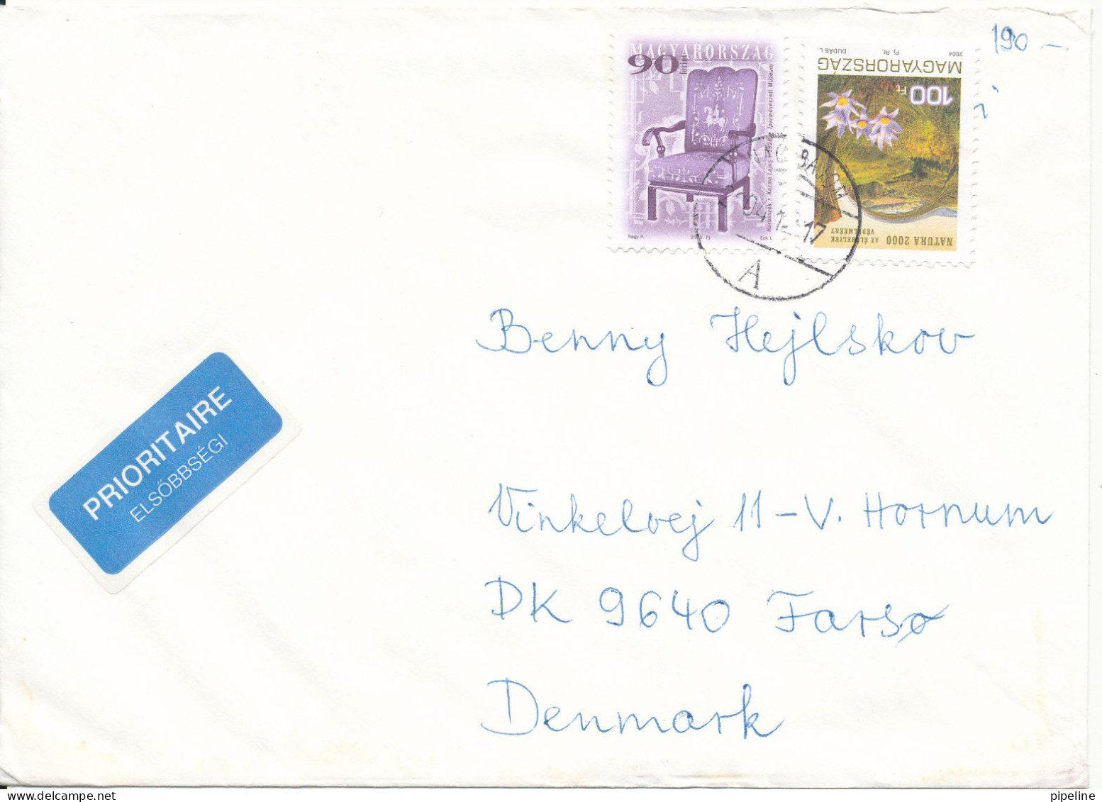Hungary Cover Sent To Denmark Nagybajom 17-12-2004 - Cartas & Documentos