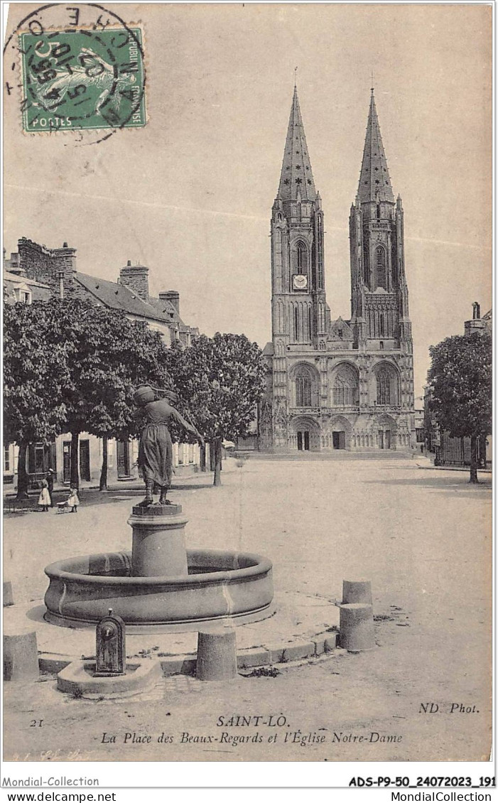 ADSP9-50-0873 - ST-LO - La Place Des Beaux-regards Et L'eglise Notre-Dame - Saint Lo