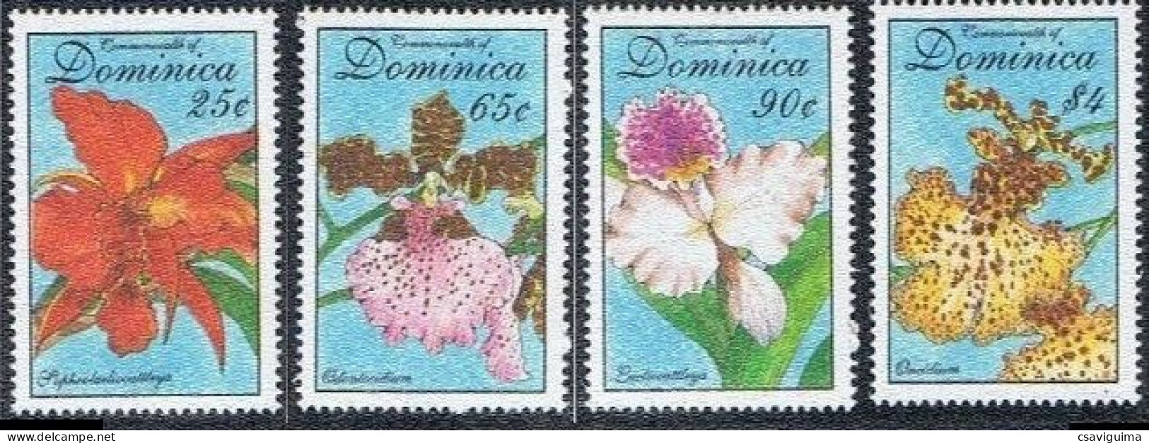 Dominica - 1994 -  Flowers: Orchids - Yv 1636/39 - Orchidee
