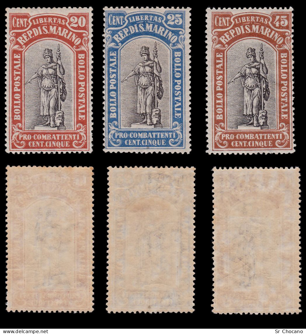 SAN MARINO SEMI-POSTAL STAMPS .1918.SCOTT B3-B11.NOS.MH - Ungebraucht