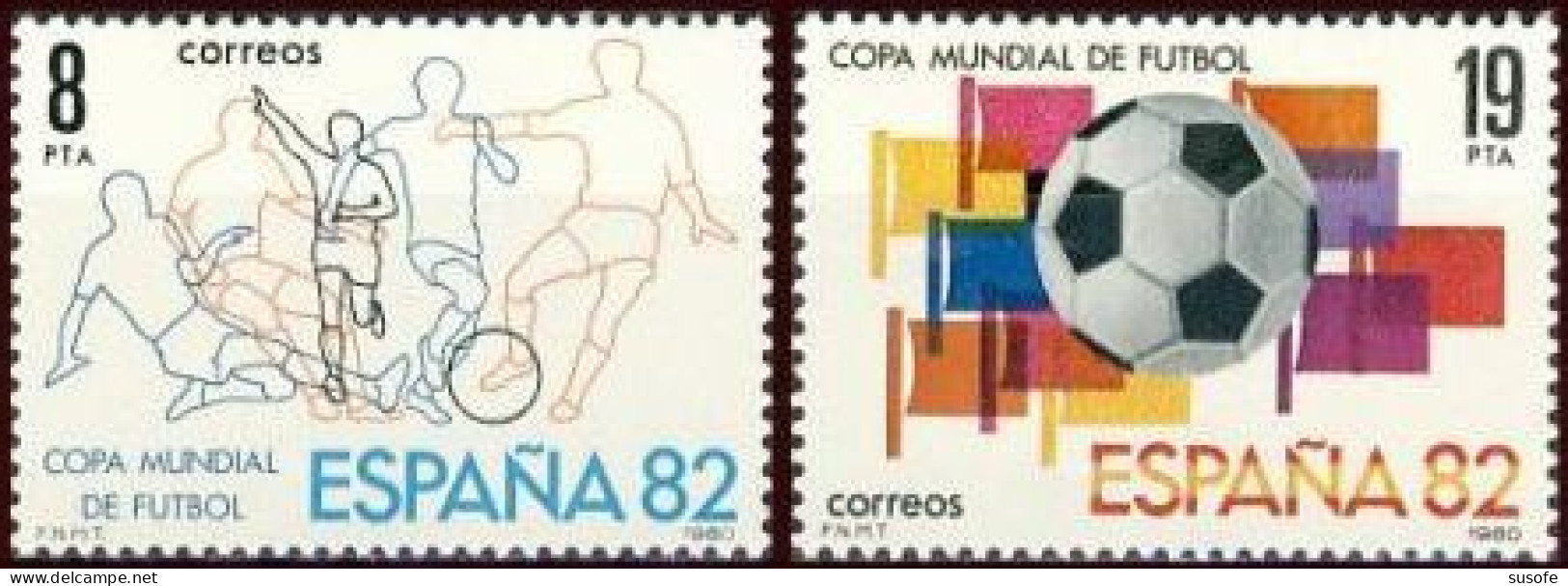 España 1980 Edifil 2570/1 Sellos ** Campeonato Mundial De Futbol Football World Cup Michel 2462/3 Yvert 2217/8 Spain - Unused Stamps