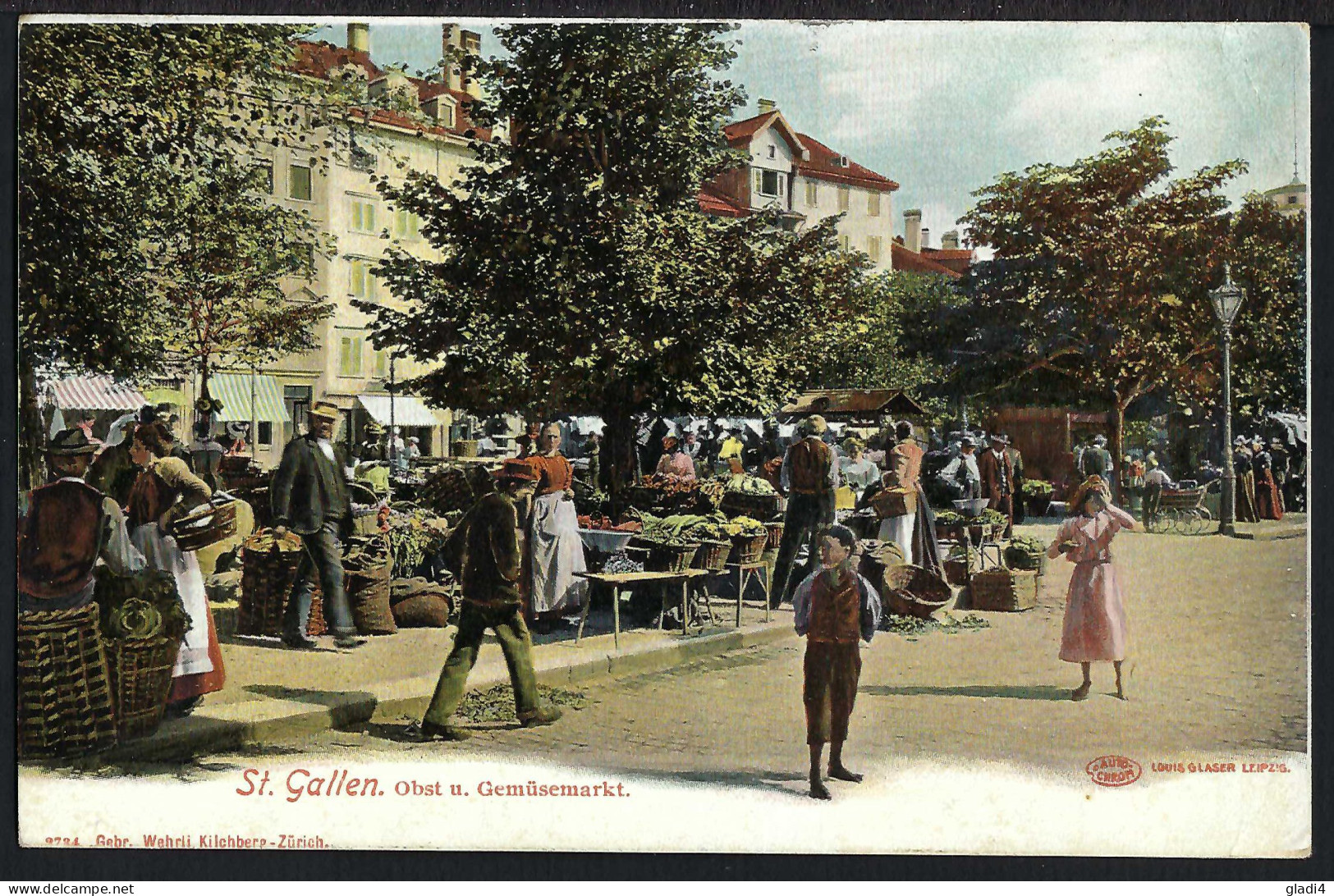 St.Gallen - Obst Und Gemüsemarkt - Belebt - 1907 - Sonstige & Ohne Zuordnung