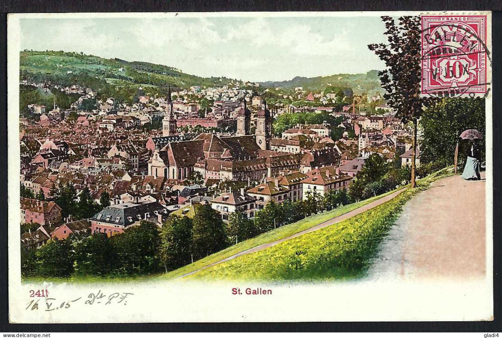 St.Gallen - Panorama - Choloriert - 1905 - Sonstige & Ohne Zuordnung