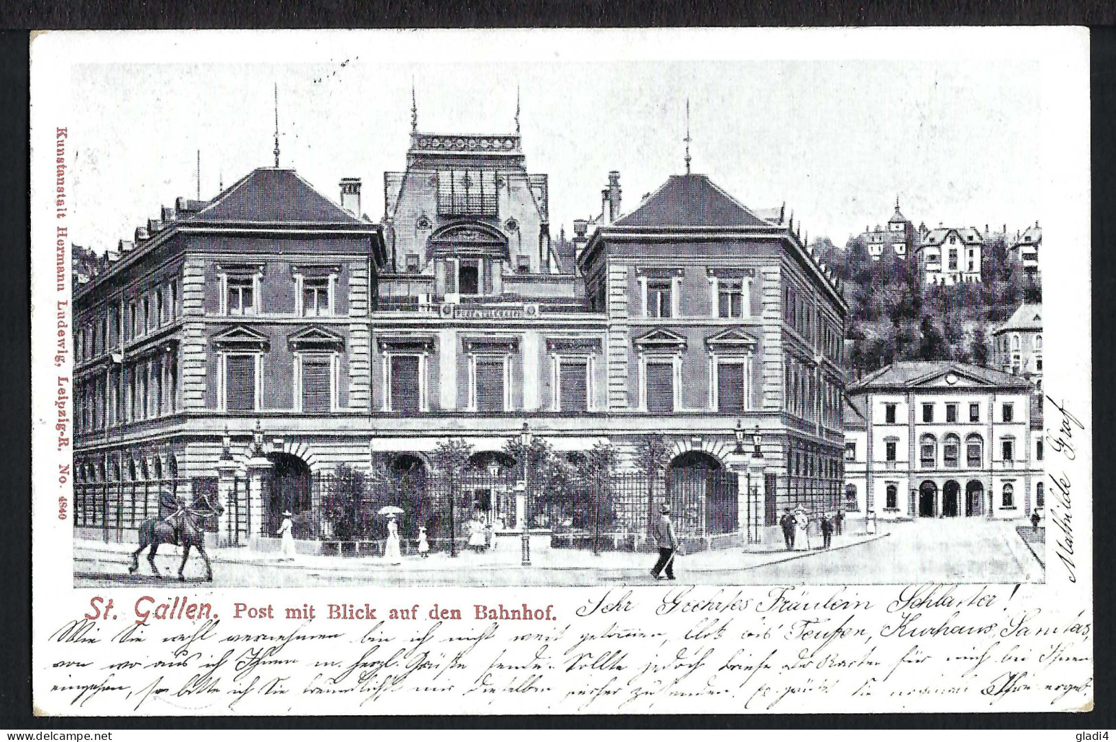 St.Gallen - Post Mit Blick Auf Den Bahnhof  - 1906  - Sonstige & Ohne Zuordnung