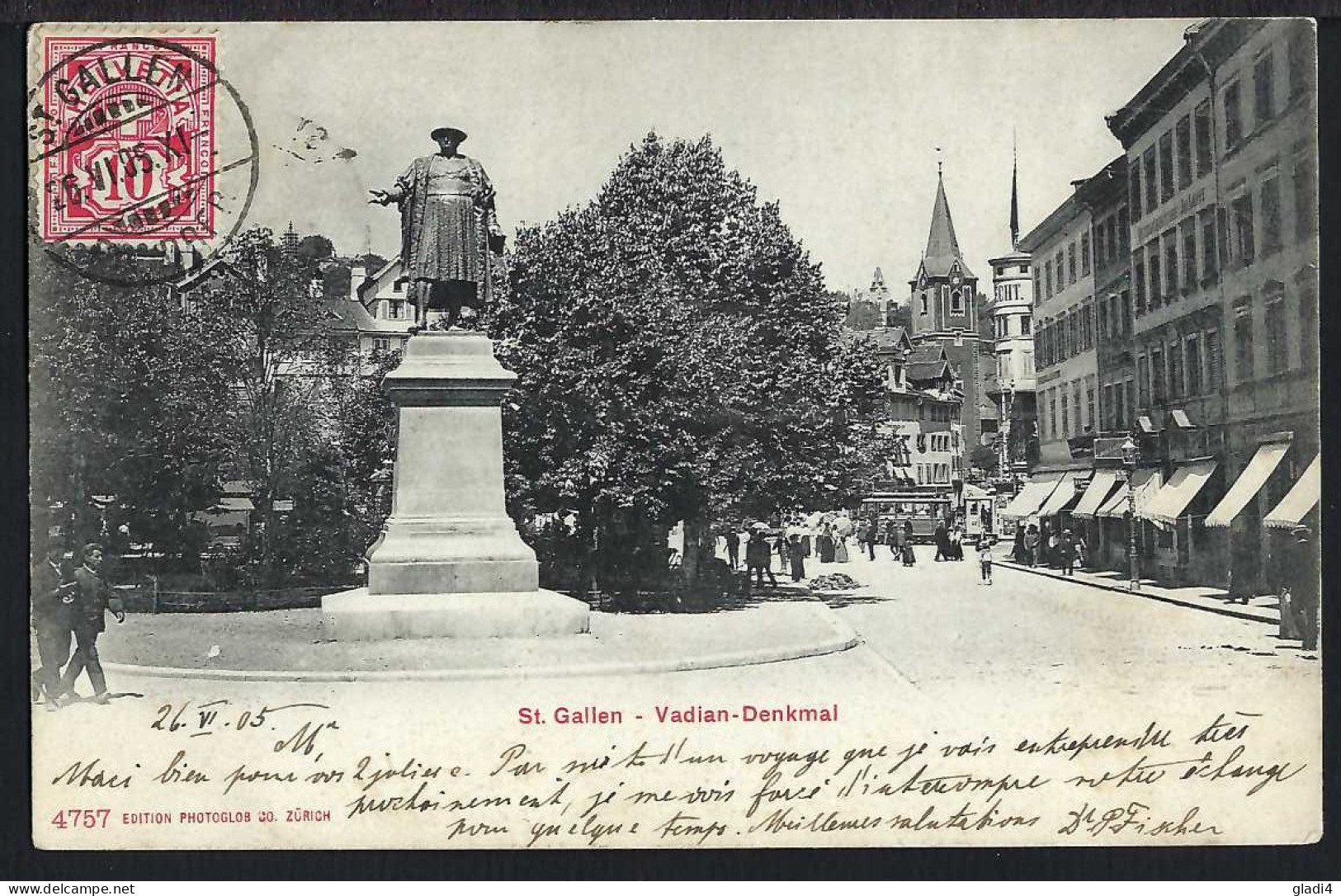 St.Gallen - Vadian Denkmal - Belebt - 1905 - Sonstige & Ohne Zuordnung