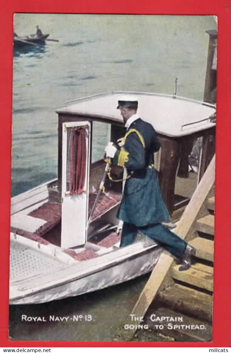 ROYAL NAVY NAVAL   THE CAPTAIN GOING TO SPITHEAD  - Oorlog