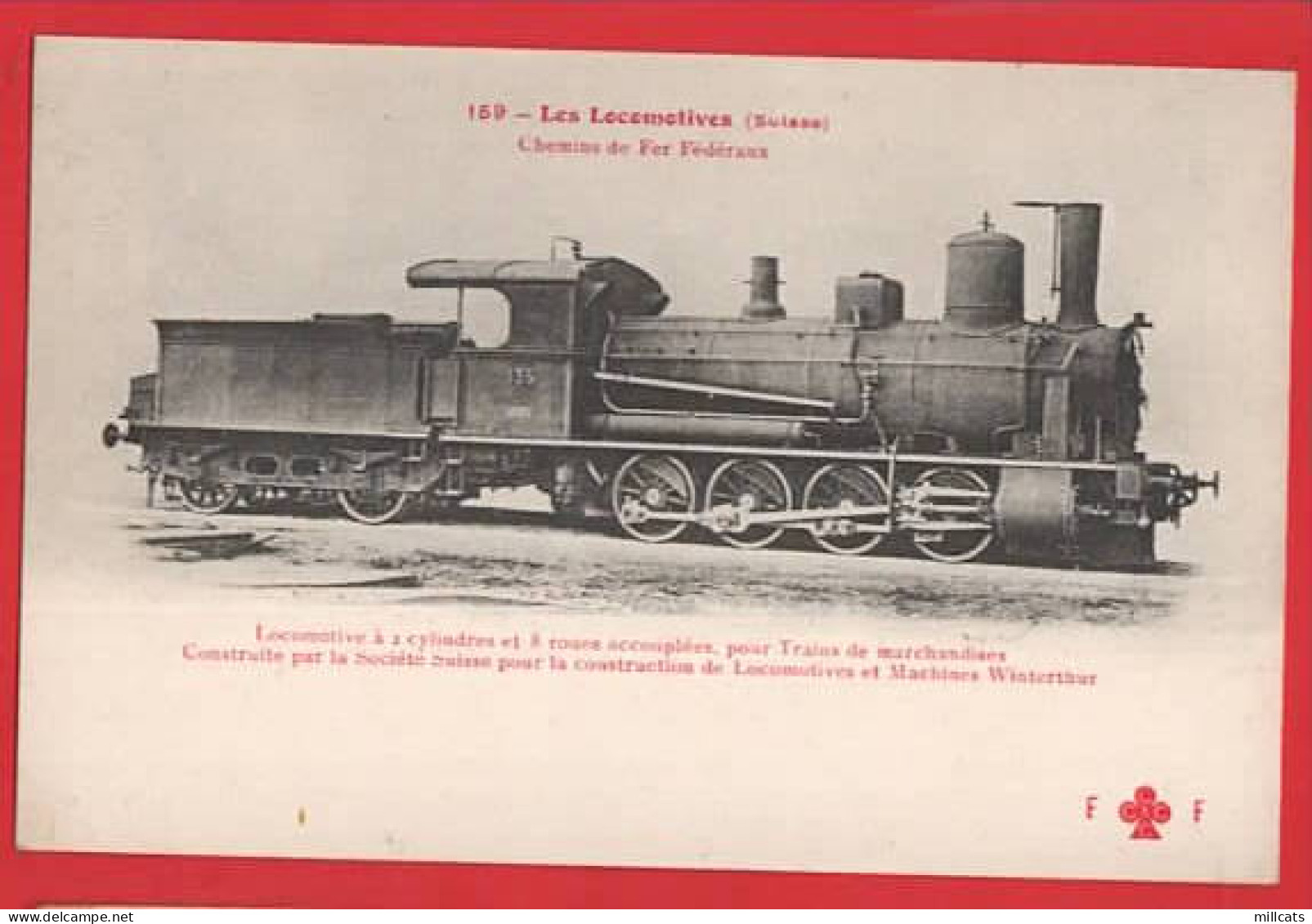 LES LOCOMOTIVES SUISSE CHEMIN DE FER FEDERAUX        CARD No 159 - Eisenbahnen