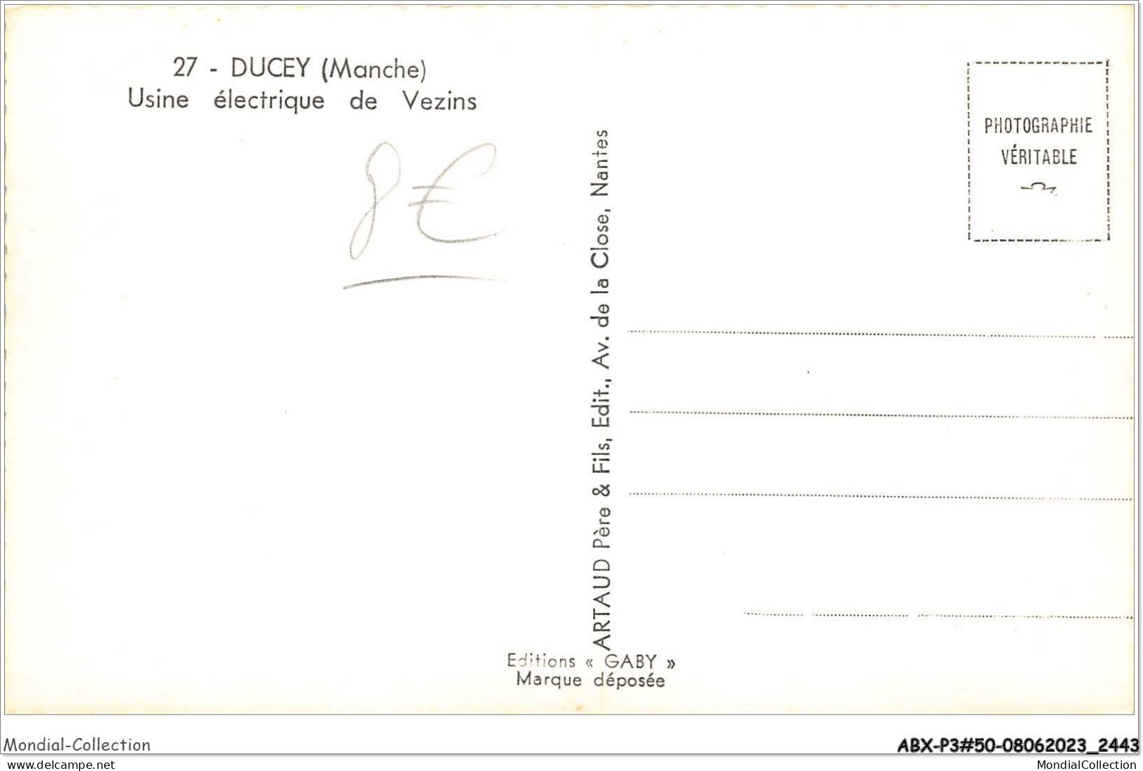 ABXP3-50-0210 - DUCEY - Usine Electrique De Vezins - Ducey