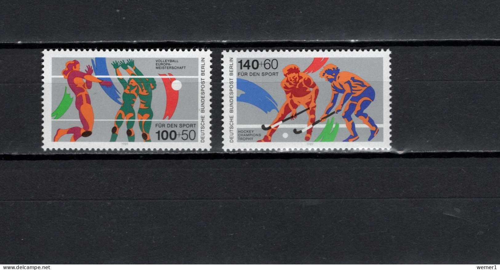 Germany - Berlin 1989 Sport, Volleyball, Hockey Set Of 2 MNH - Pallavolo