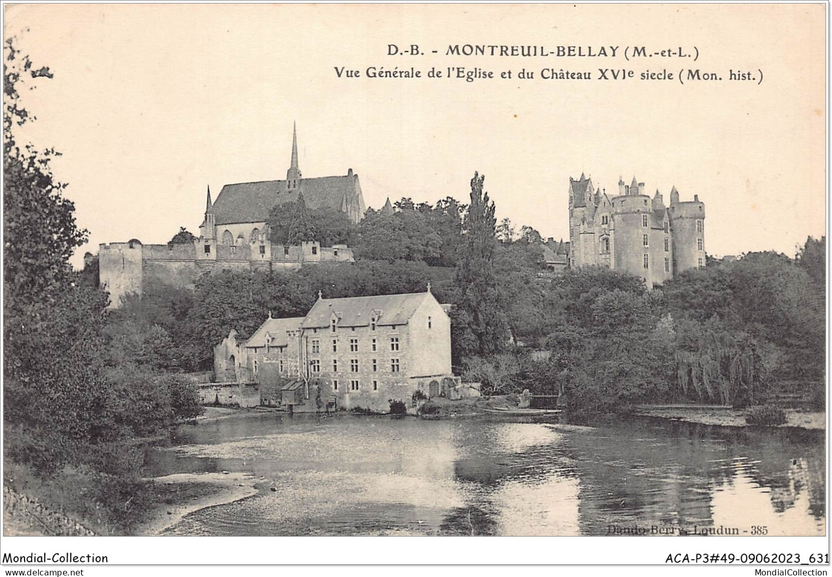 ACAP3-49-0319 - MONTREUIL-BELLAY - Vue Générale De L'Eglise Et Du Chateau XVIe Siecle  - Montreuil Bellay