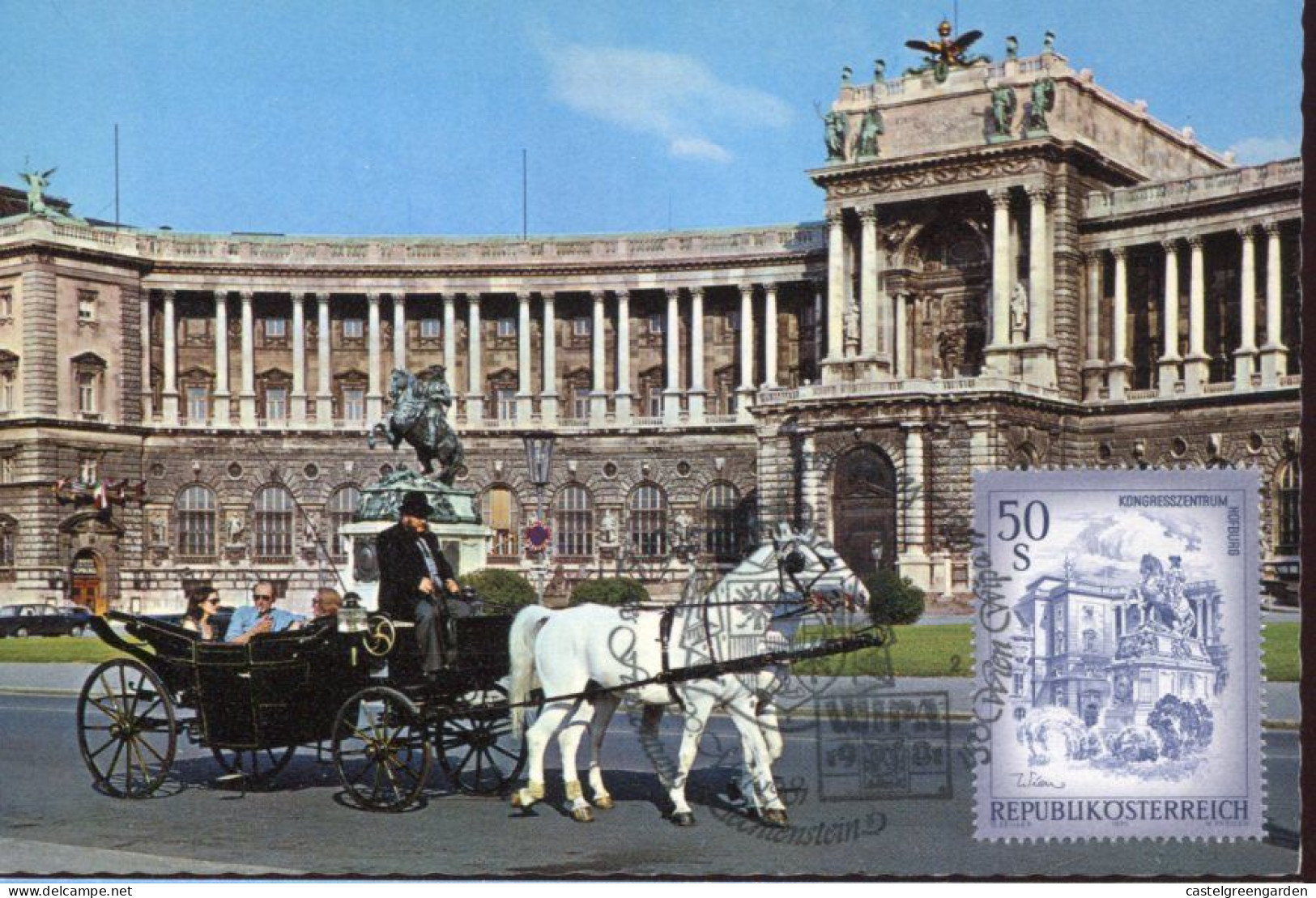 X0163 Austria, Maximum 1981 Hofburg Congress Center, Vienna,with Equestrian Statu Prinz Eugen Savoy - Maximum Cards