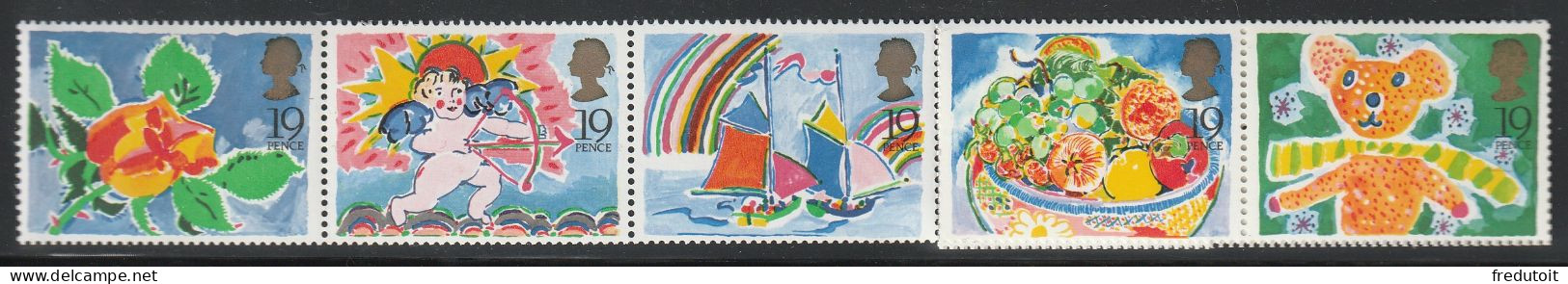 GRANDE BRETAGNE - N°1367/71 ** (1989) Timbres De Voeux - Unused Stamps