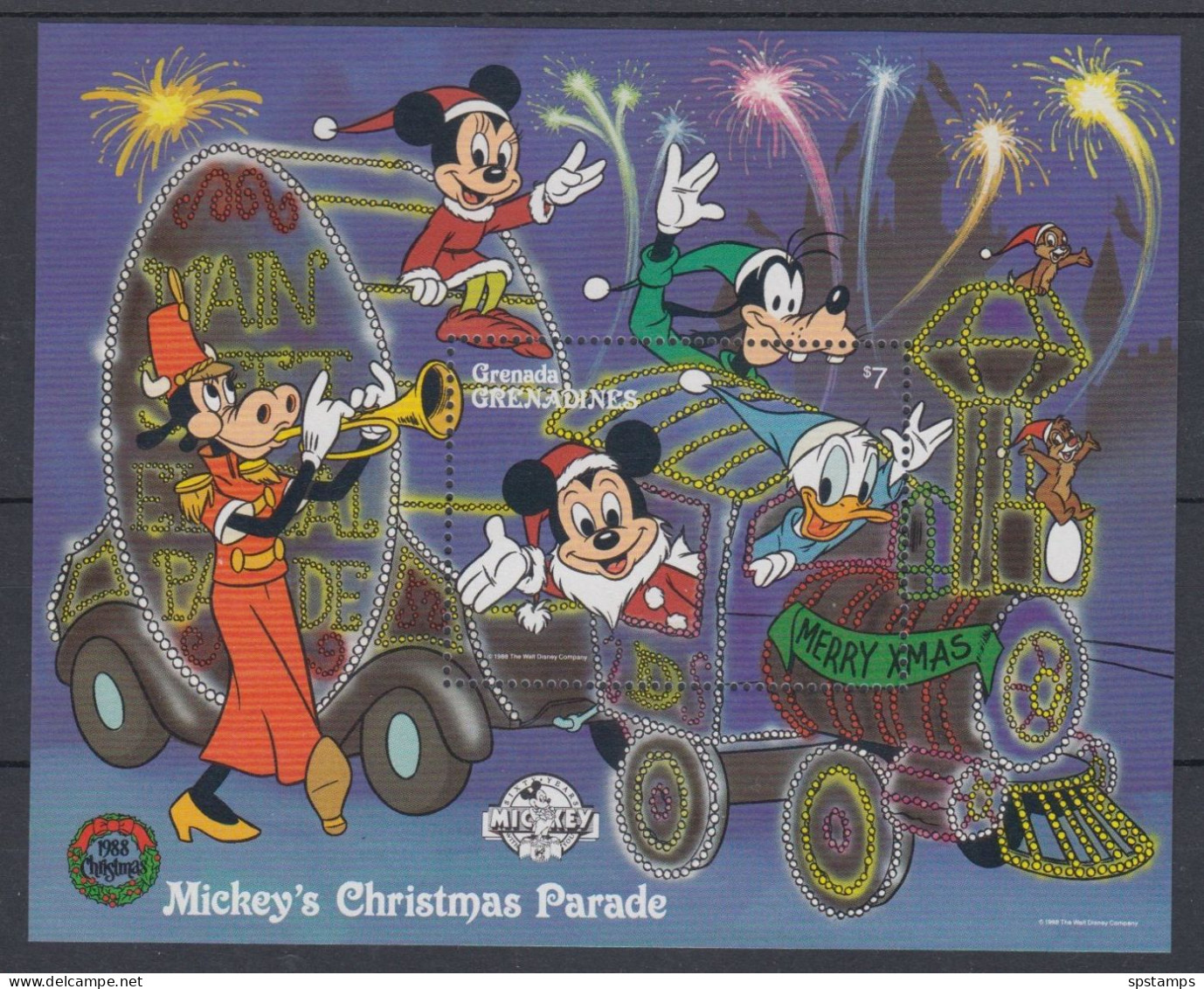 Disney Grenada Gr 1988 Chritmas Parade #2 MS MNH - Disney