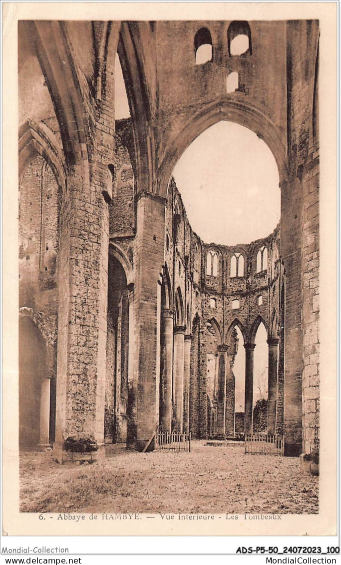 ADSP5-50-0441 - Abbaye De HAMBYE - Vue Interieure - Les Tombeaux - Coutances