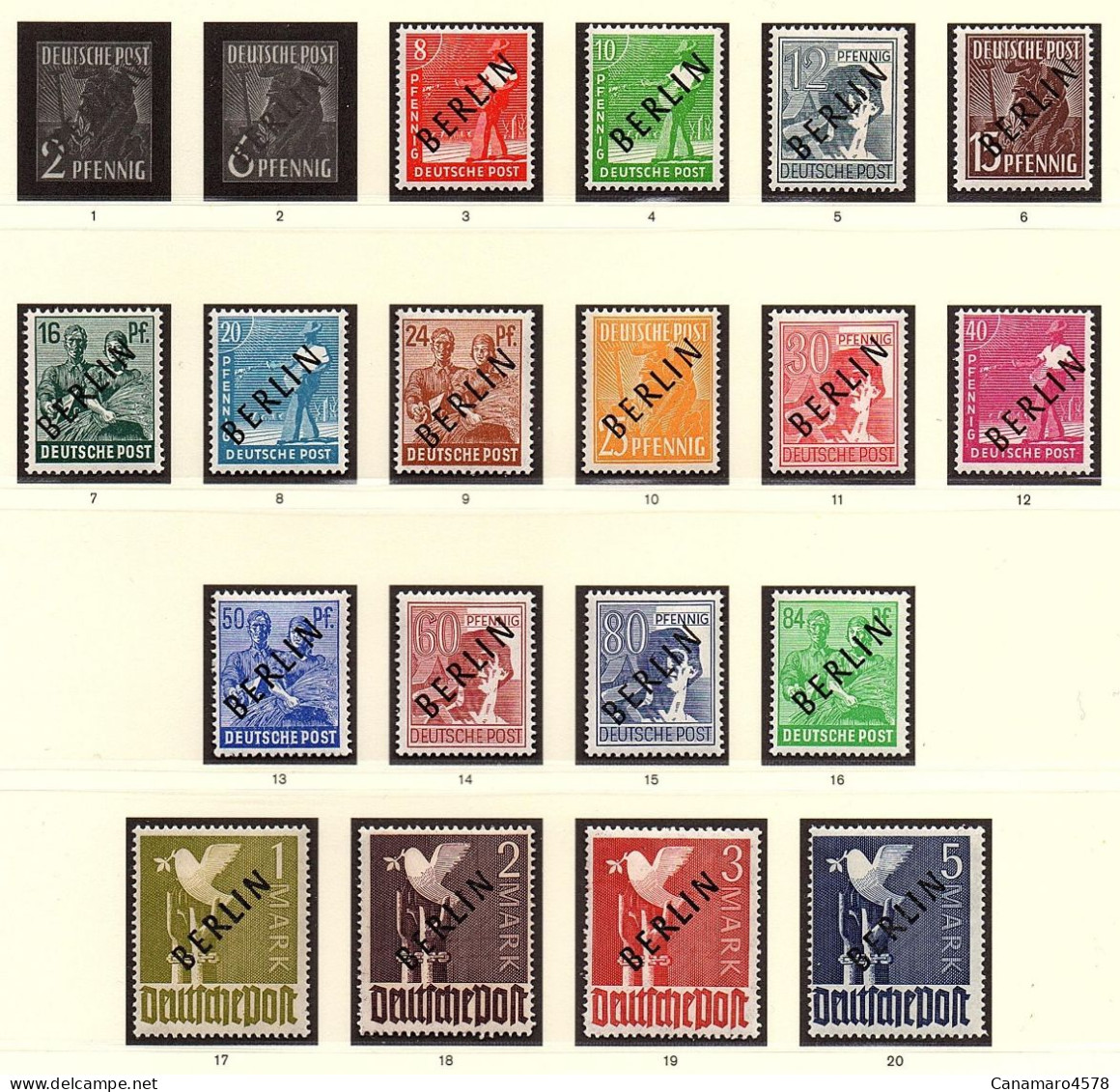 ALLEMAGNE - BERLIN West 1948/49 - Allierte Besetzung N°3** Bis 20** Mit Schwarzem Aufdruck + N°61** Bis 63** Goethe . - Ungebraucht