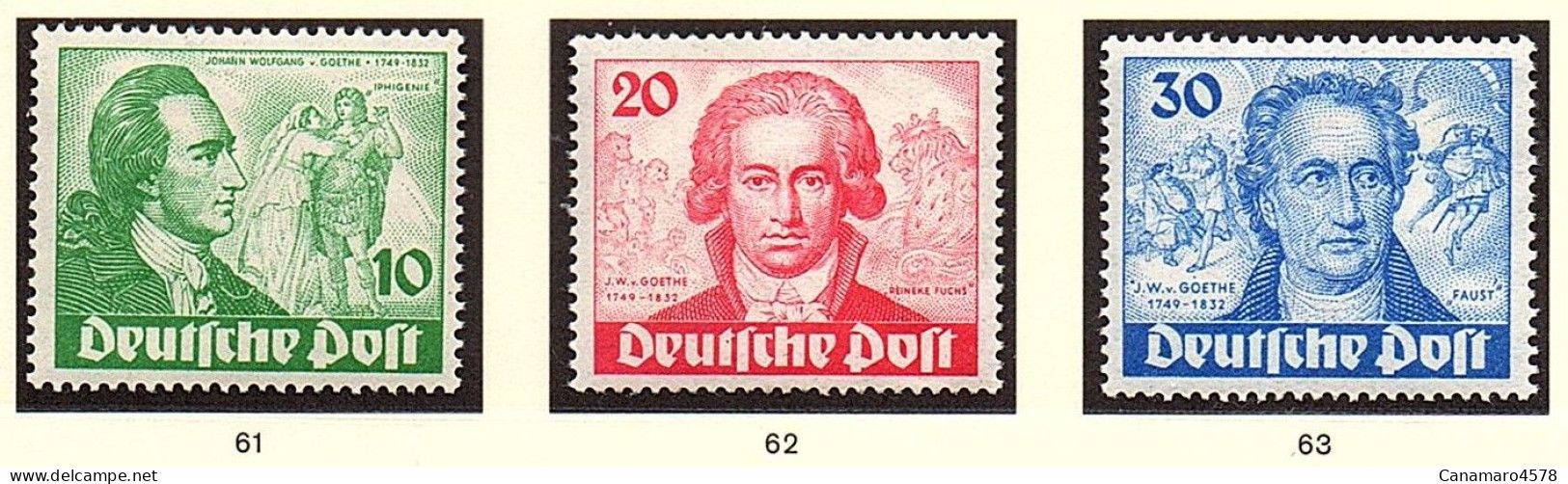 ALLEMAGNE - BERLIN West 1948/49 - Allierte Besetzung N°3** Bis 20** Mit Schwarzem Aufdruck + N°61** Bis 63** Goethe . - Ungebraucht