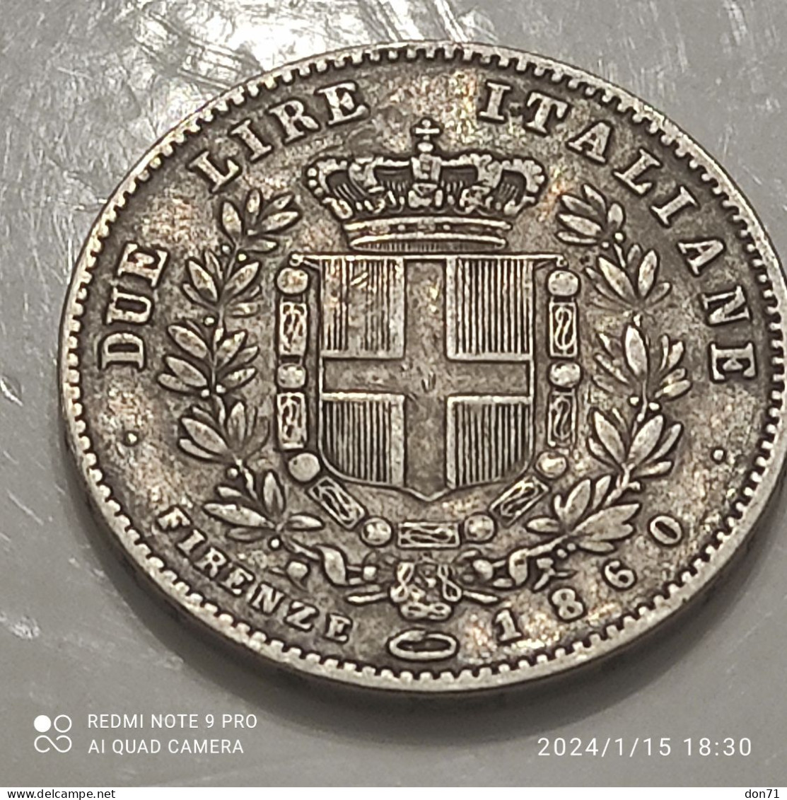 Italia Regno - 2 LIRE 1860 (F) "Re Eletto" - 1861-1878 : Víctor Emmanuel II