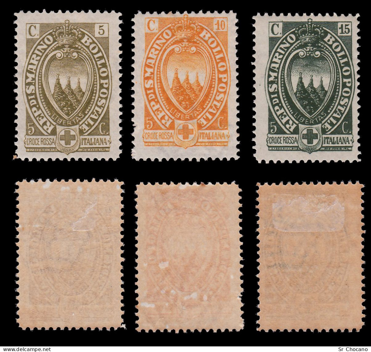 SAN MARINO SEMI-POSTAL STAMPS.1923.SCOTT B18-B24.NOS.MH - Ungebraucht