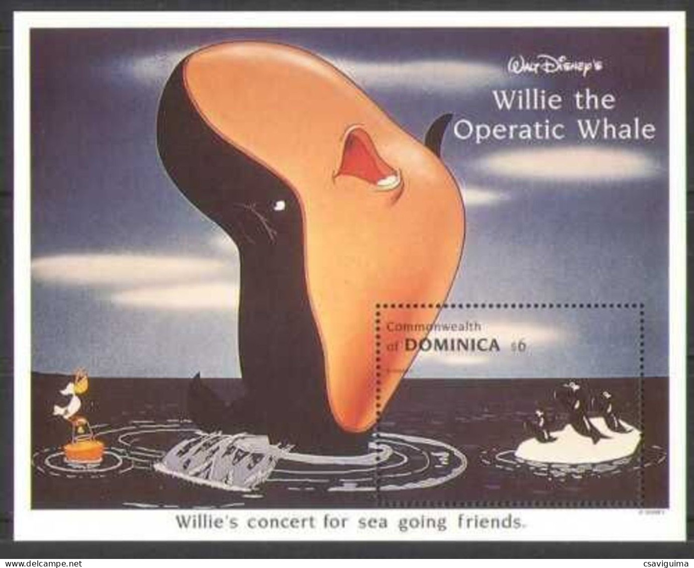 Dominica - 1993 - Disney: Willie The Operatic Whale - Yv Bf 250 - Disney