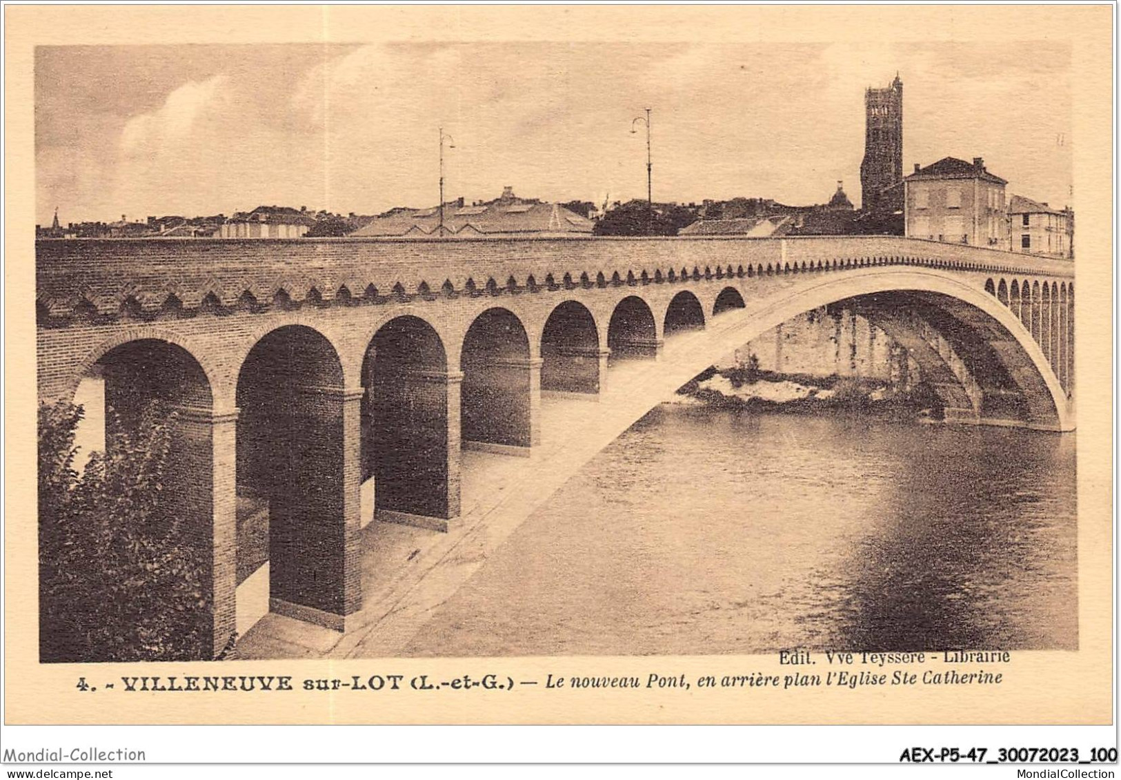 AEXP5-47-0439 - VILLENEUVE-SUR-LOT - Le Nouveau Pont - En Arrière Plan L'eglise Ste Catherine  - Villeneuve Sur Lot