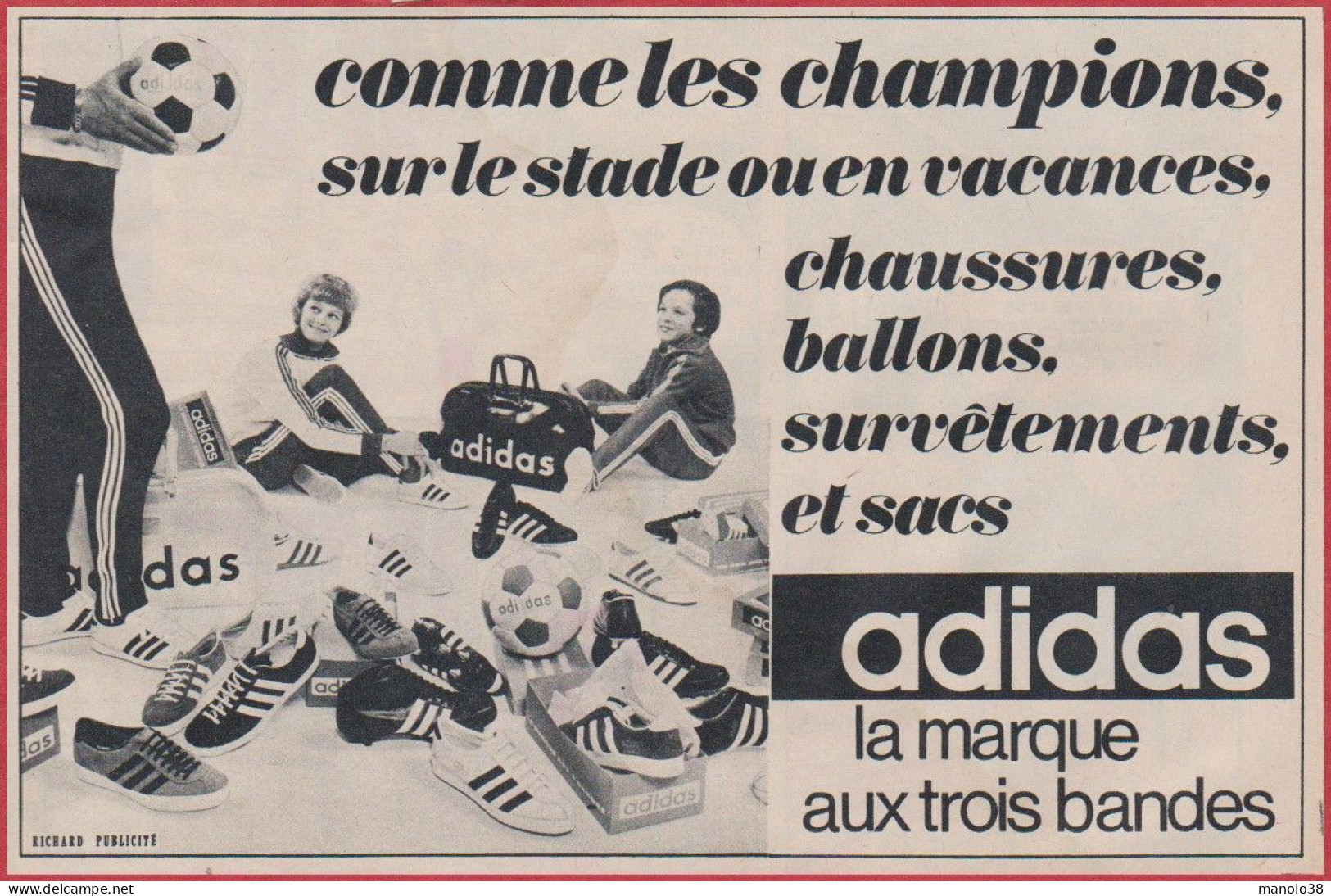 Adidas. La Marque Aux Trois Bandes. Sport. 1970. - Publicités