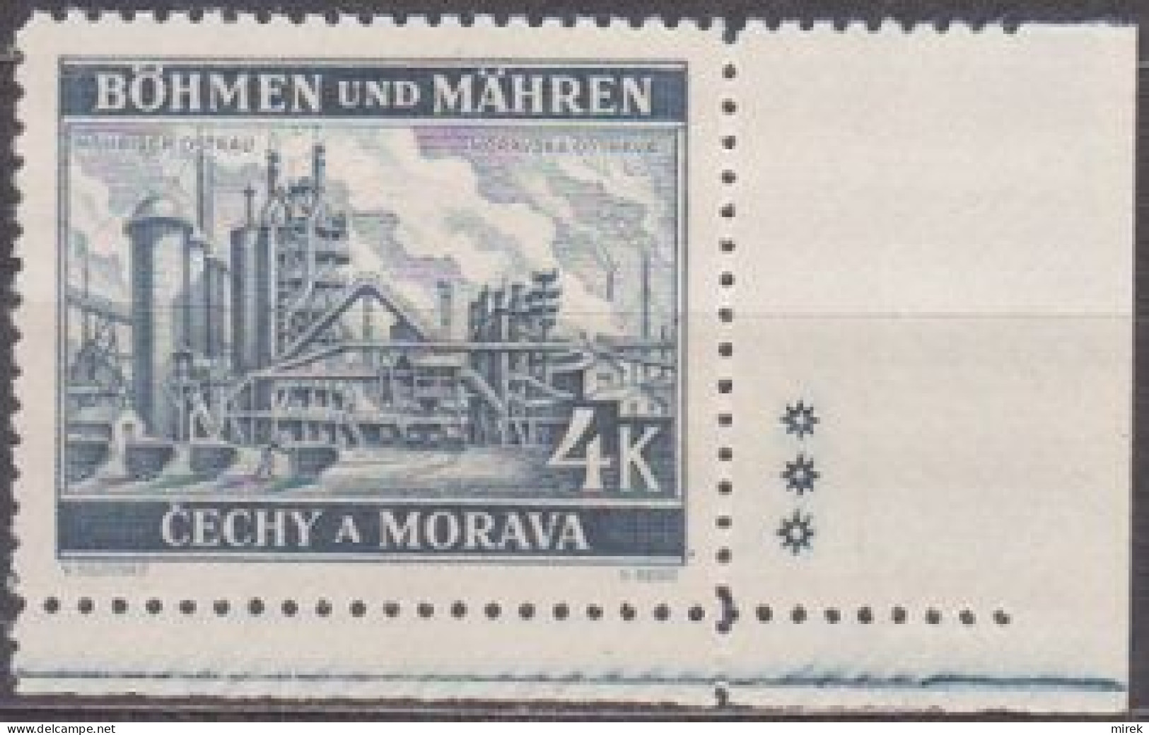 045/ Pof. 37; Corner Stamp With Plate Mark *** - Ungebraucht