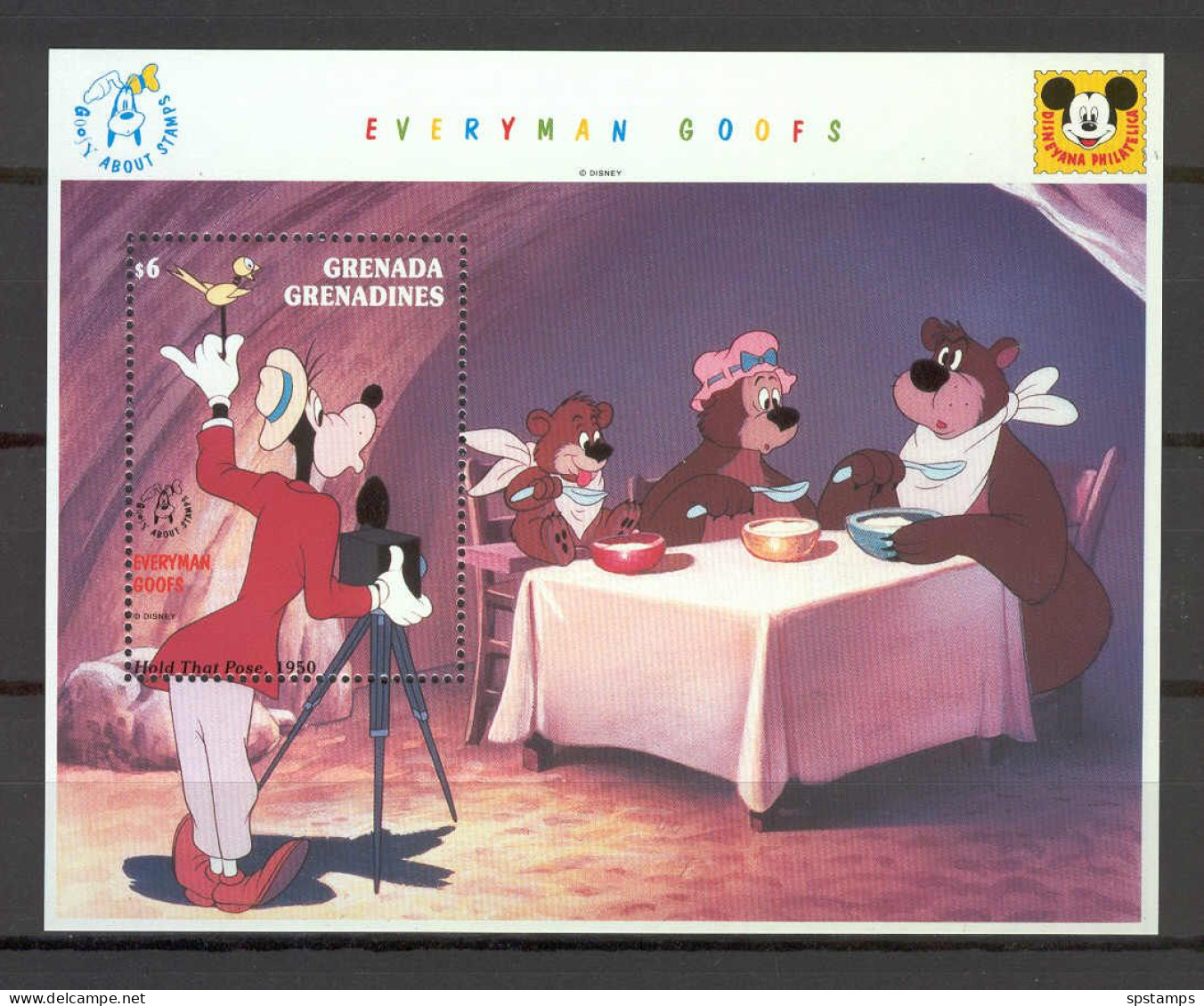 Disney Grenada Gr 1992 Hold That Pose MS MNH - Disney
