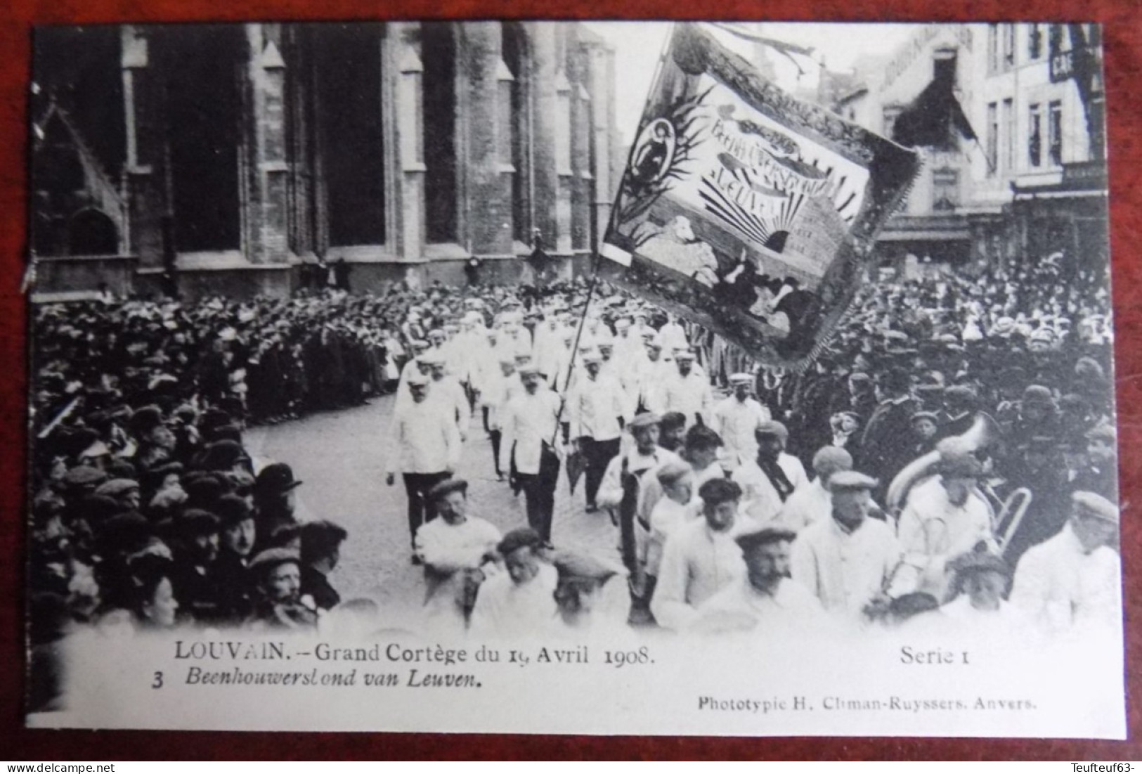 Cpa Louvain ; Grand Cortège Du 19.04.1908 - Beenhouwerslond Van Leuven - Leuven