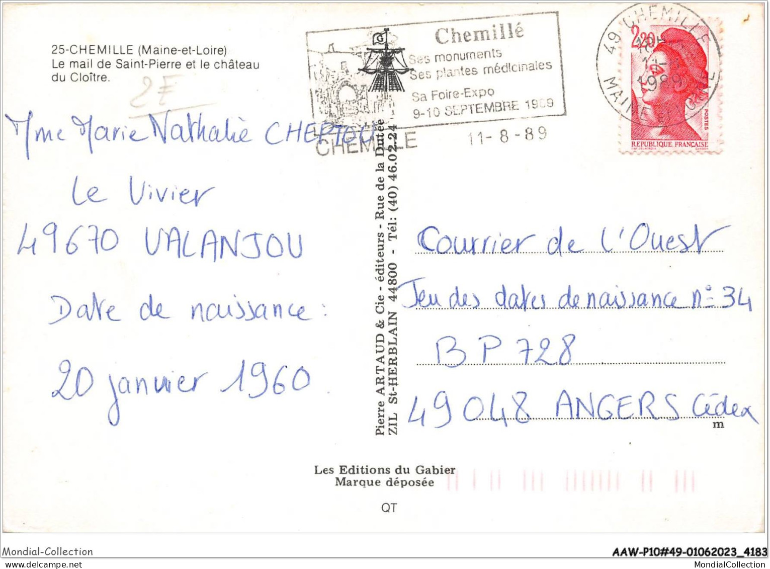 AAWP10-49-0879 - CHEMILLE - Le Mail De Saint-Pierre Et Le Château Du Cloître - Chemille