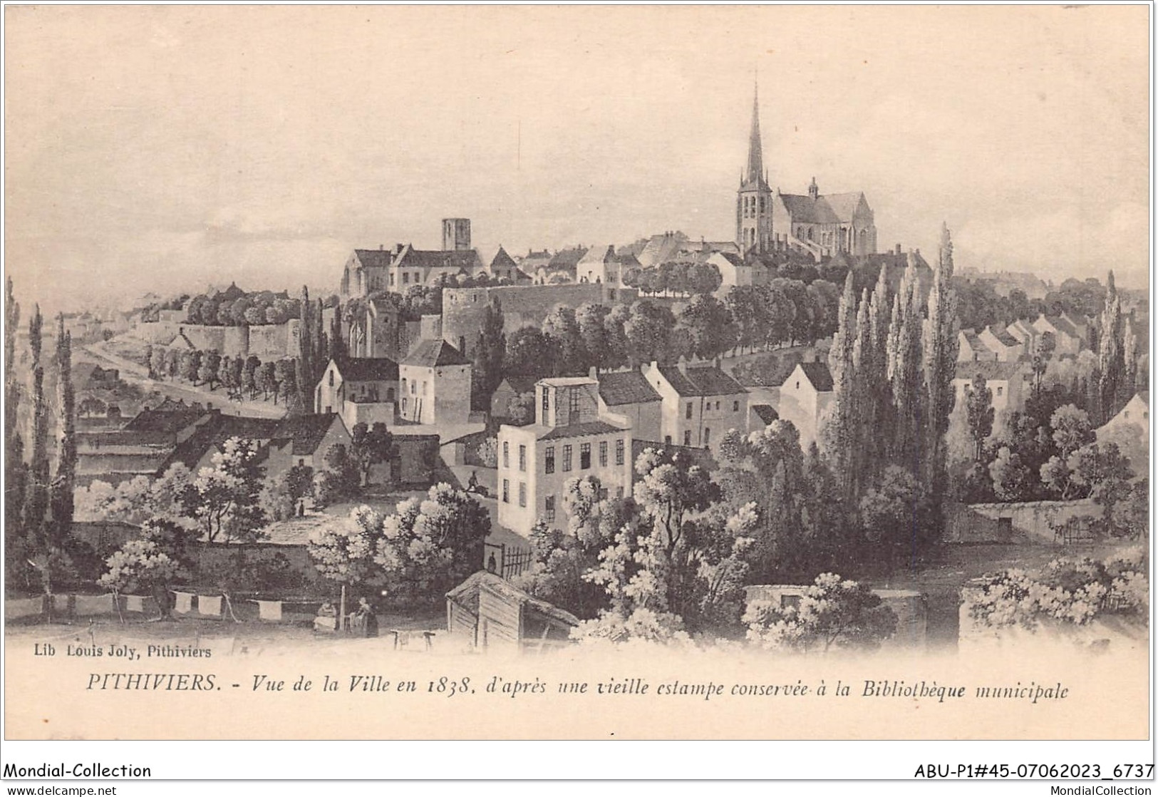 ABUP1-45-0004  -  Vue De La Ville En 1838-D'Apres Une Vieille Estampe Conservee A La Bibliotheque Municipale  - Pithiviers