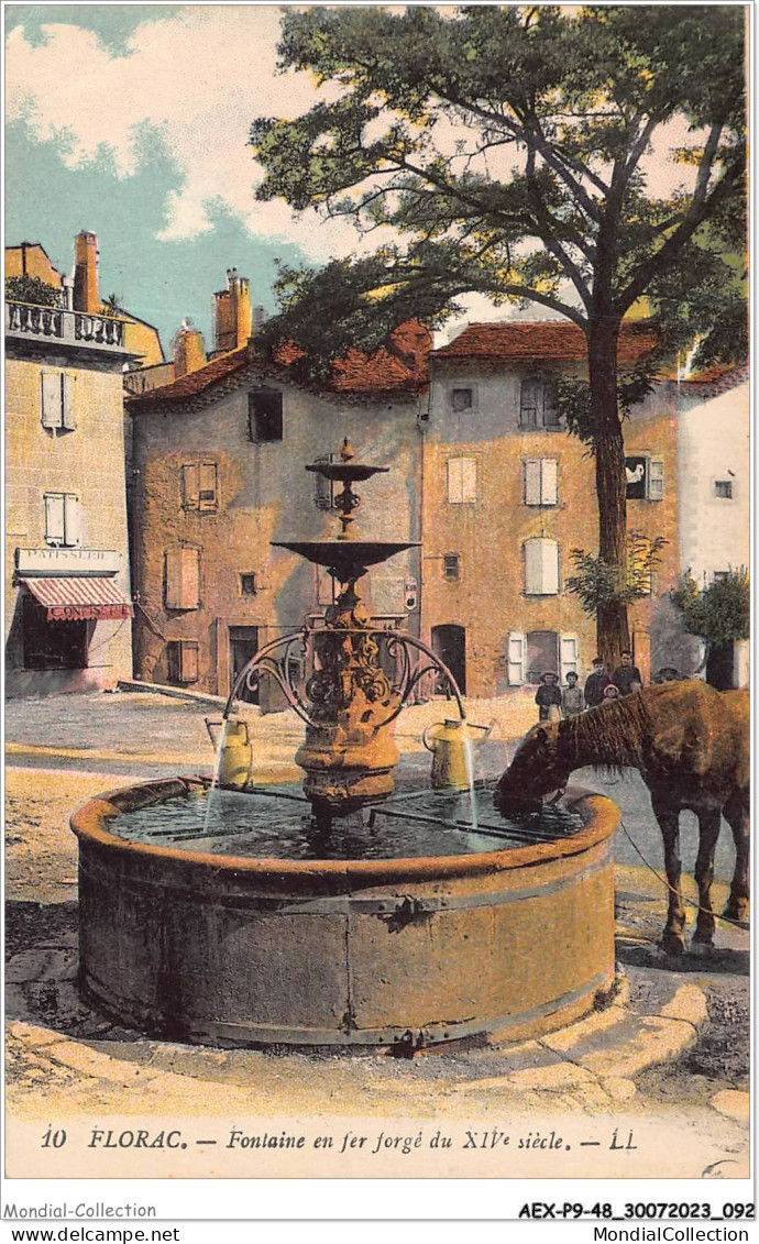 AEXP9-48-0876 - FLORAC - Fontaine En Fer Forgé Du XIV E Siècle  - Florac