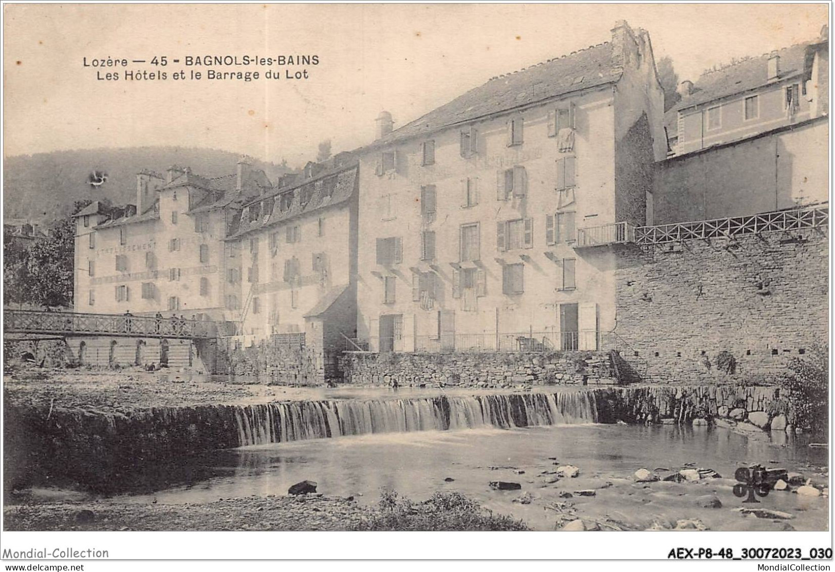 AEXP8-48-0744 - BAGNOLS-LES-BAINS - Les Hôtels Et Le Barrage Du Lot   - Mende