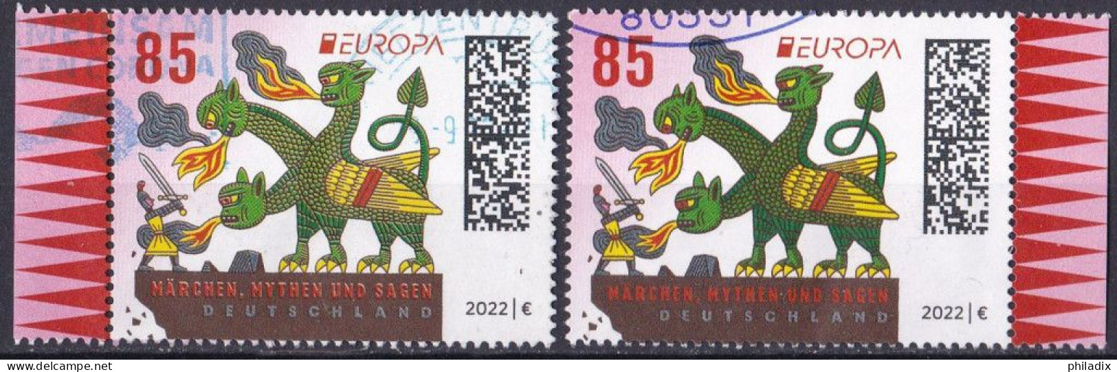 BRD 2022 Mi. Nr. 3687 Markenrand Rechts + Links O/used (BRD1-2) - Usados