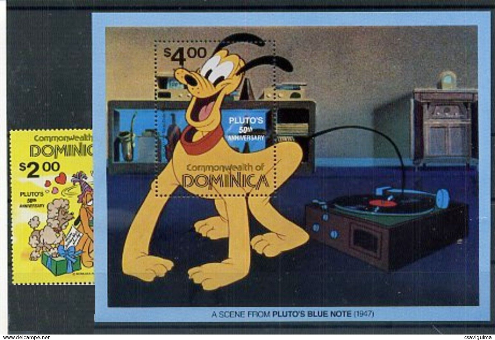 Dominica - 1981 - Disney: Pluto's 50th Anniversary - Yv 671 + Bf 67 - Disney