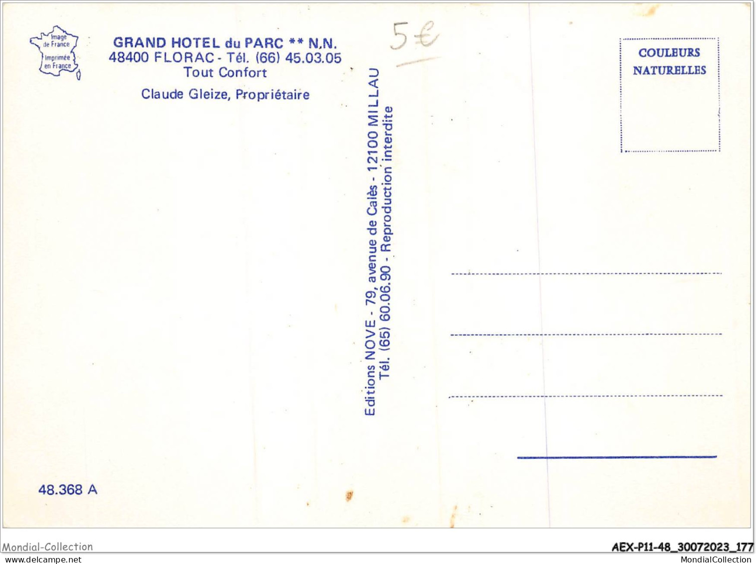 AEXP11-48-1091 - FLORAC - Grand Hotel Du Parc  - Florac