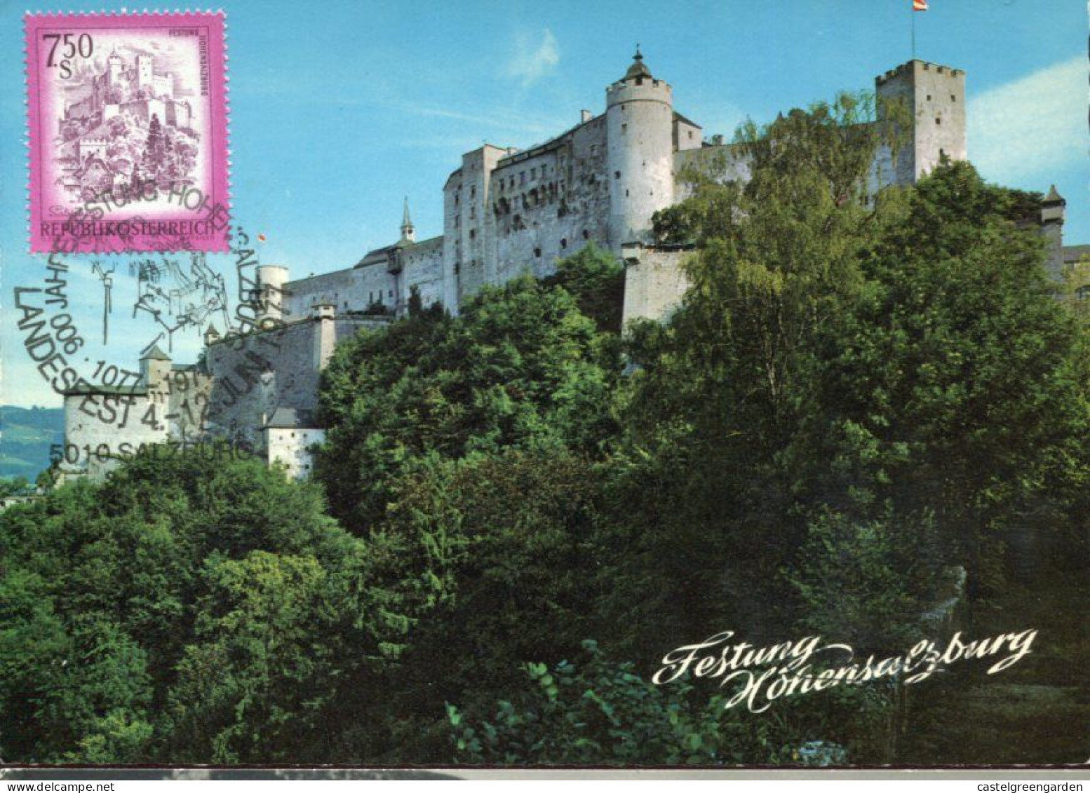 X0165 Austria, Maximum 1977 Castle Fortress Hohensalzburg, Salzburg,  Architecture - Maximum Cards