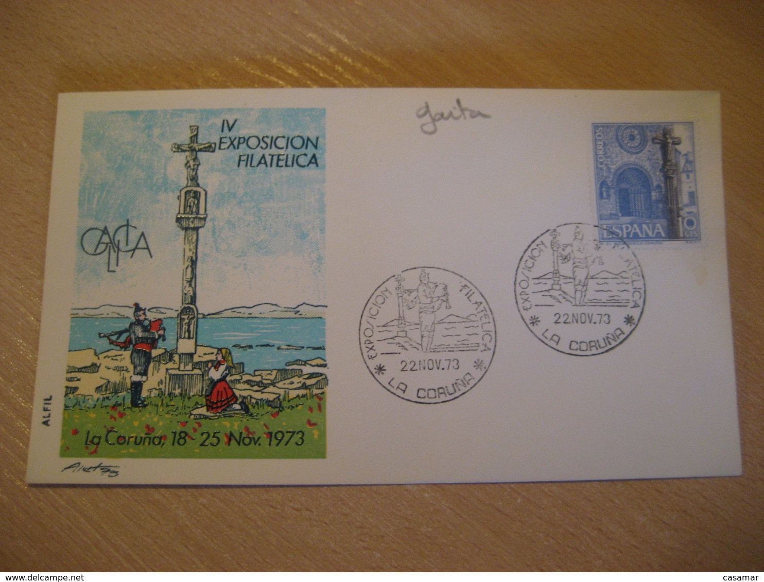 LA CORUÑA 1973 Gaita Bagpipe Bagpipes Cancel Cover SPAIN Music - Musica