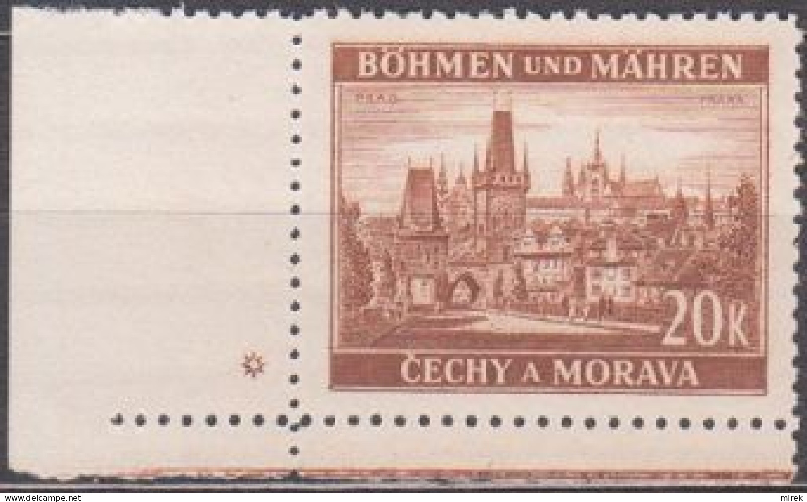 049/ Pof. 40; Corner Stamp With Plate Mark + - Unused Stamps